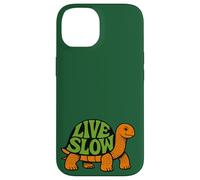 Carcasa para iPhone 14 Live Slow Turtle Life Naturaleza Vibes Retro Calma Estética