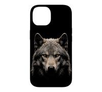 Carcasa para iPhone 14 Lobo Dire Cara Luz De Luna Bosque Fauna Silvestre Naturaleza