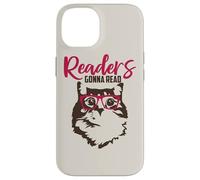 Carcasa para iPhone 14 Los lectores Van a Leer Lectura Gato Nerd Libro Amante Gatito