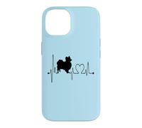 Carcasa para iPhone 14 Los Perros Papillon Dog My Heartbeat EKG Son mis Amantes de los Perros cardiovasculares