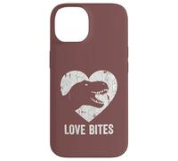 Carcasa para iPhone 14 Love Bites T-Rex Dinosaurio Divertido Retro Grunge Paleontología
