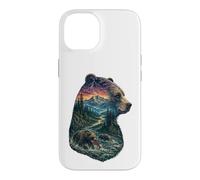 Carcasa para iPhone 14 Majestic Bear Mountain River Wildlife Exposición Doble Excursionistas