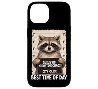 Carcasa para iPhone 14 Mapache Mugshot culpable de Caos Nocturno Mejor Hora del día