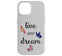 Carcasa para iPhone 14 Mariposas de Acuarela Live Your Dream