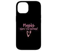 Carcasa para iPhone 14 Masks Slow The Spread Cute Pink Heart Face Mask For Girls