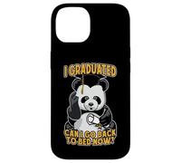 Carcasa para iPhone 14 Me gradué ¿Puedo Volver a la Cama Ahora Confundido Oso Panda