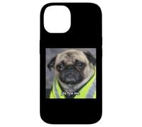 Carcasa para iPhone 14 Meme borroso de Perro Carlino Divertido Please Fire Me