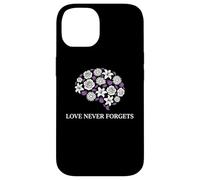 Carcasa para iPhone 14 Memory Care, partidario de la concienciación sobre el Alzheimer Love Never Forgets
