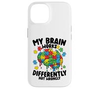 Carcasa para iPhone 14 Mi Cerebro Funciona de Manera Diferente Goteo de Conciencia sobre el Autismo