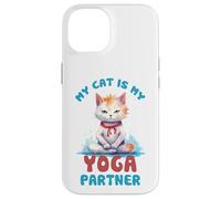 Carcasa para iPhone 14 Mi Gato es mi compañero de Yoga Divertido