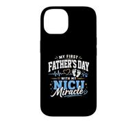 Carcasa para iPhone 14 Mi Primer día del Padre con mi Milagro de la UCIN