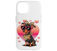 Carcasa para iPhone 14 Miniature Pinscher Valentines Day