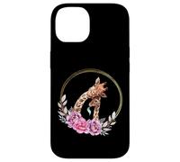 Carcasa para iPhone 14 Mom and Baby Giraffe For Safari Animal Lover Floral Circle