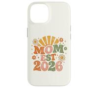 Carcasa para iPhone 14 Mom EST 2026 Groovy Retro Daisy Flower New Mom Mother's Day