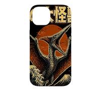 Carcasa para iPhone 14 Monstruo Cielo Volando Kaiju Pterosaurio sobre Ola Japonés Retro