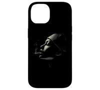 Carcasa para iPhone 14 Moody Mujer Fumando Perfil Oscuro Noir Estética