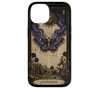 Carcasa para iPhone 14 Moth Sun Dark Gothic Crescent Moon Skull
