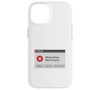 Carcasa para iPhone 14 Motivation Not Found Divertido Retro Computer Error Gráfico