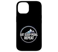 Carcasa para iPhone 14 Mountain Biking Cyclist Eat Sleep Pedal Repeat
