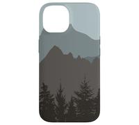 Carcasa para iPhone 14 Mountains Peaks Abstract Outdoor Nature Landscape Gray Blue