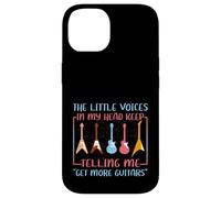 Carcasa para iPhone 14 Músico Humor Little Voices Tell Me Get More Guitars