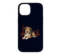 Carcasa para iPhone 14 Mutt Dog Lover Heartbeat ECG Pulse Estilo de Raza Mixta