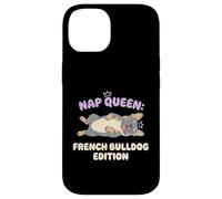 Carcasa para iPhone 14 Nap Queen Bulldog Francés Edición Sleepy Dog Puppy Dueño
