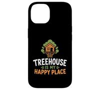 Carcasa para iPhone 14 Nature Tree House Trees Quote Funny Happy Place Treehouse