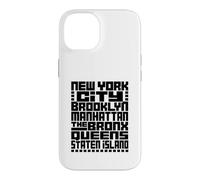Carcasa para iPhone 14 New York City 5 Boroughs Typography T Shirt NYC Graphic