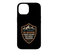 Carcasa para iPhone 14 No Weapon Formed Against You Shall Prosper Versículo