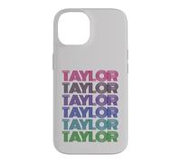 Carcasa para iPhone 14 Nombre Personalizado Taylor Girl Groovy Retro Pink Women