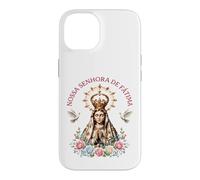 Carcasa para iPhone 14 Nossa Senhora de Fátima Floral Católica