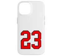 Carcasa para iPhone 14 Número 23 Estilo de Equipo Deportivo Universitario Rojo