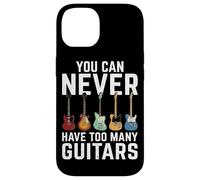 Carcasa para iPhone 14 Nunca Puedes Tener demasiadas Guitarras Guitarrista Rock N Roll