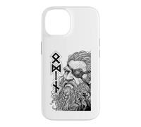 Carcasa para iPhone 14 Odin Viking Warrior God Runes Ravens Mitología nórdica