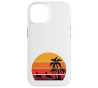 Carcasa para iPhone 14 Palmeras Gacelas Safari Sabana Puesta de Sol África Recuerdo