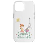 Carcasa para iPhone 14 París es Siempre una Buena Idea Linda Chica en Bicicleta