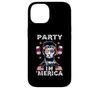 Carcasa para iPhone 14 Party In Merica Drinking Lincoln Abraham 4th of July