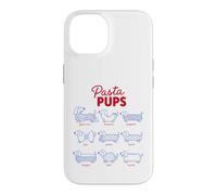 Carcasa para iPhone 14 Pasta Pups Dachshund Cocina Italiana Salchicha Perro Amante de los Fideos