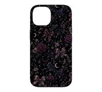 Carcasa para iPhone 14 Patrón de Luna botánica Vintage con diseño Floral, Estilo Bow Coquet