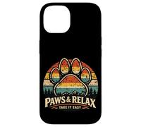 Carcasa para iPhone 14 Paws and Relax - Pata de Perro, diseño Vintage