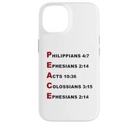 Carcasa para iPhone 14 Peace Acrostic - 5 Christian Faith Bible Verse Scriptures