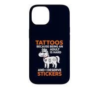 Carcasa para iPhone 14 Pegatinas Tattoos Because Being An Adult Is Hard I Merece