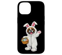 Carcasa para iPhone 14 Perro bóxer como Conejito de Pascua, Divertido y Lindo para niños y niñas