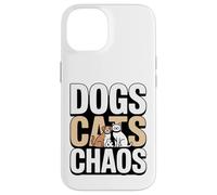 Carcasa para iPhone 14 Perros Gatos Y Caos Perro Y Gato Mamá