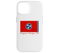 Carcasa para iPhone 14 Pigeon Forge, Recuerdo de la Bandera de Estados Unidos de Tennessee