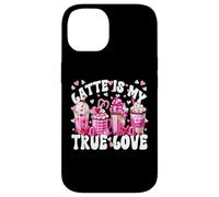 Carcasa para iPhone 14 Pink Latte Mug Set True Love For Women Valentines Coffee