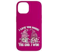 Carcasa para iPhone 14 Pink Valentines GNOME Couple I Love You More The End I Win