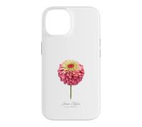 Carcasa para iPhone 14 Pintura Botánica Flor Zinnia Roja y Rosa