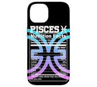 Carcasa para iPhone 14 Piscis Información Nutricional Signo del Zodíaco Astrología Azul Púrpura